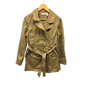 DKNY Jeans‎ Women's S Olive Green Trench Coat Belted Double Breasted Jacket
